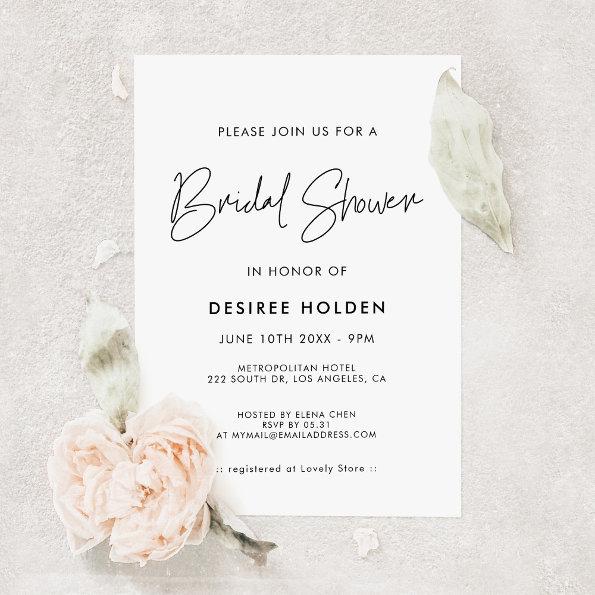 Modern minimalist bridal shower Invitations