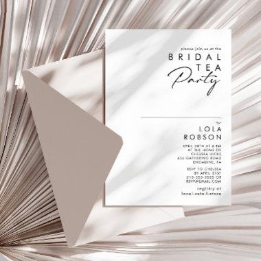 Modern Minimalist Bridal Tea Party Invitations