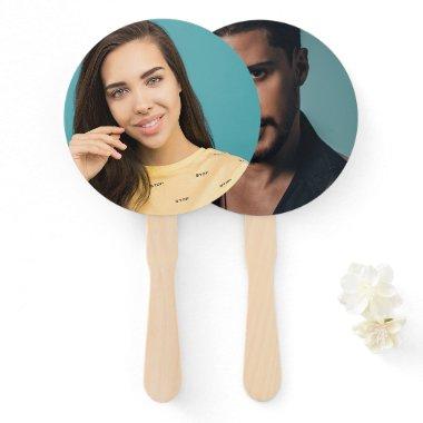 Modern Minimalist Bride and Groom game Hand Fan