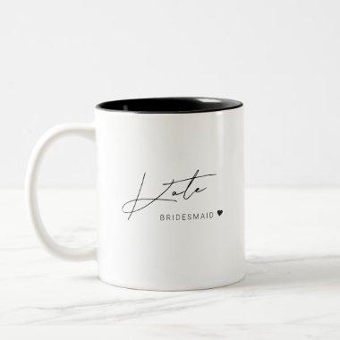 Modern Minimalist Bridesmaid Gift Two-Tone Coffee Mug