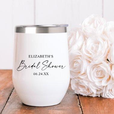 Modern Minimalist Calligraphy Ink  Thermal Wine Tumbler