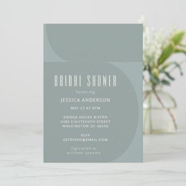 Modern Minimalist Color Block Teal Bridal Shower Invitations