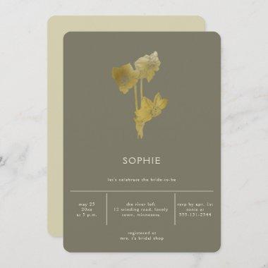Modern Minimalist Daffodils Spring Bridal Shower Invitations