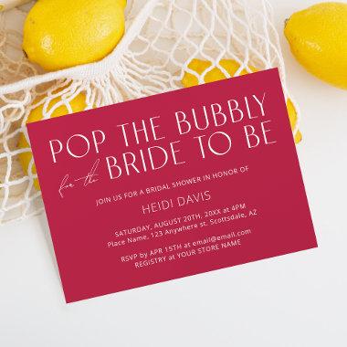 Modern Minimalist Fun Magenta Bridal Shower Invitations