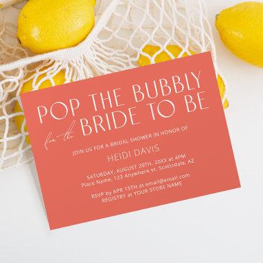 Modern Minimalist Fun Pink Bridal Shower Invitations