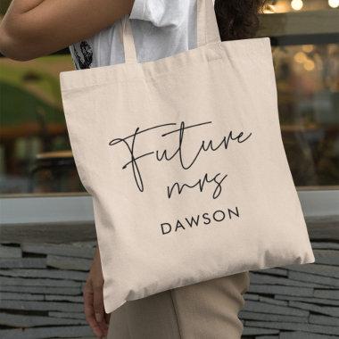 Modern minimalist Future Mrs personalized Tote Bag