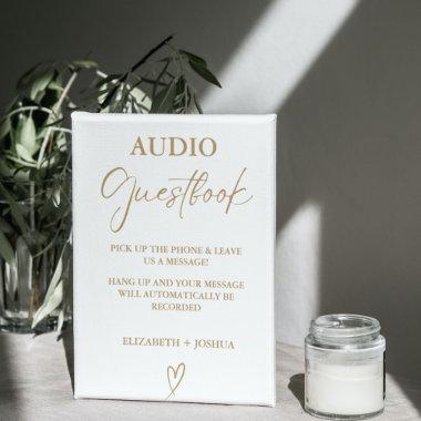 Modern Minimalist Gold Audio Guestbook Sign