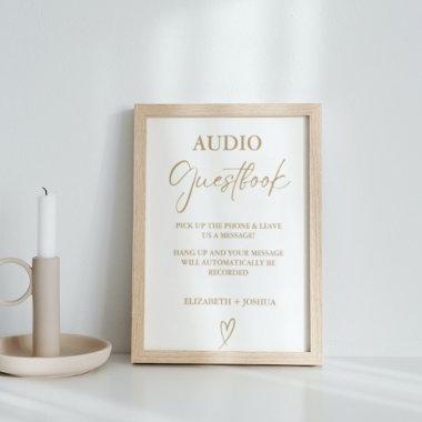 Modern Minimalist Gold Audio Guestbook Sign