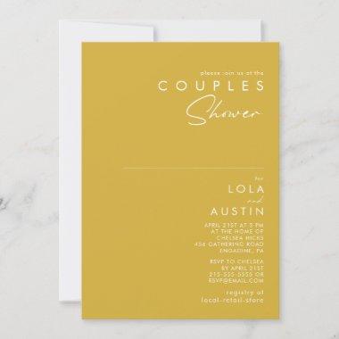 Modern Minimalist Gold Couples Shower Invitations
