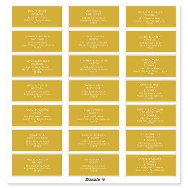 Modern Minimalist Gold Guest Address labels