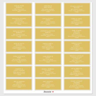 Modern Minimalist Gold Guest Address labels