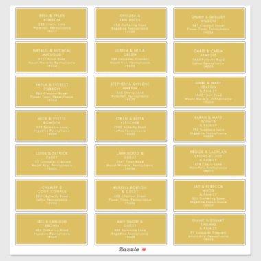 Modern Minimalist Gold Guest Address labels