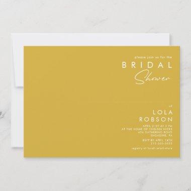 Modern Minimalist Gold horizontal Bridal Shower Invitations