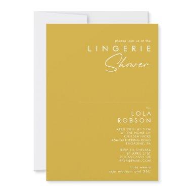 Modern Minimalist Gold Lingerie Shower Invitations