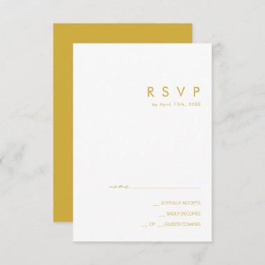 Modern Minimalist Gold RSVP Card