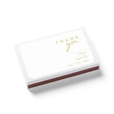 Modern Minimalist Gold Wedding Favor Matchboxes