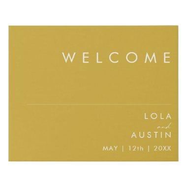 Modern Minimalist Gold Welcome Faux Canvas Print