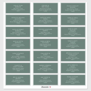 Modern Minimalist | Green Guest Address Labels