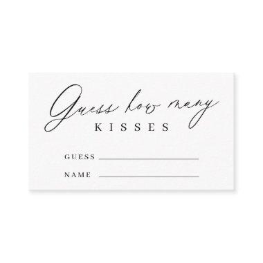 Modern minimalist guess how many kisses game enclosure Invitations