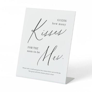 Modern minimalist guess how many kisses game sign