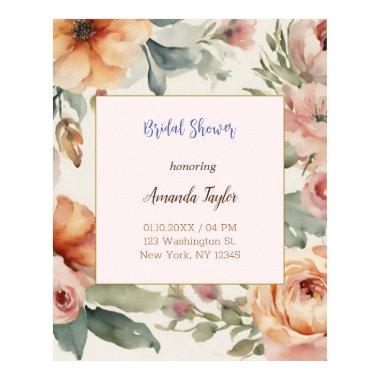 Modern Minimalist Plain Floral Poster