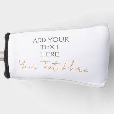 Modern Minimalist Plain Personalized Add Text Golf Head Cover