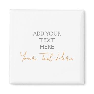 Modern Minimalist Plain Personalized Add Text Magnet