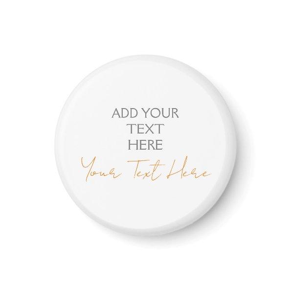 Modern Minimalist Plain Personalized Add Text Magnet