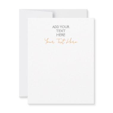 Modern Minimalist Plain Personalized Add Text Note