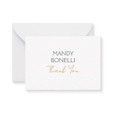Modern Minimalist Plain Personalized Thank You Note