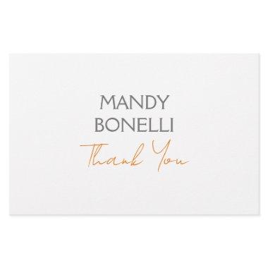 Modern Minimalist Plain Personalized Thank You Stationery
