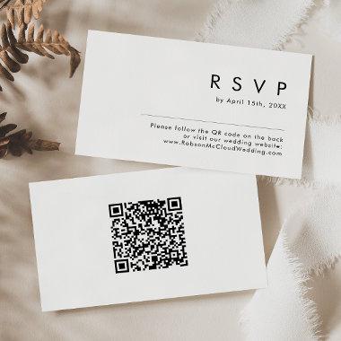 Modern Minimalist QR Code RSVP Enclosure Invitations