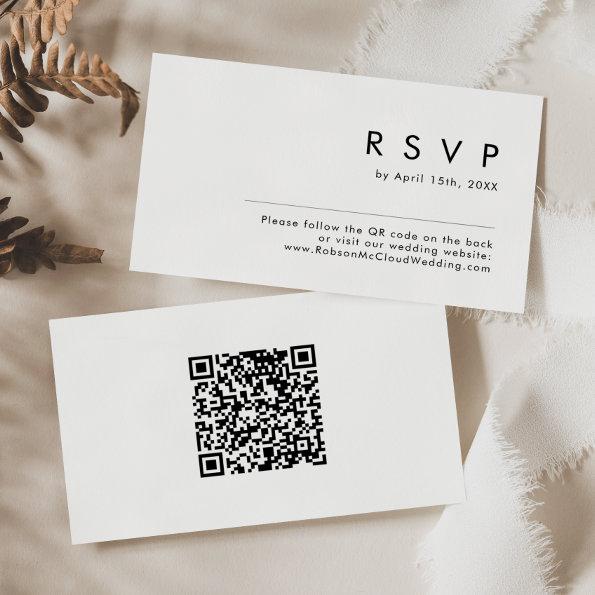 Modern Minimalist QR Code RSVP Enclosure