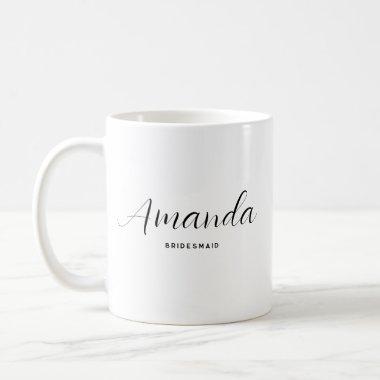 Modern Minimalist Script Bachelorette Bridesmaid Coffee Mug