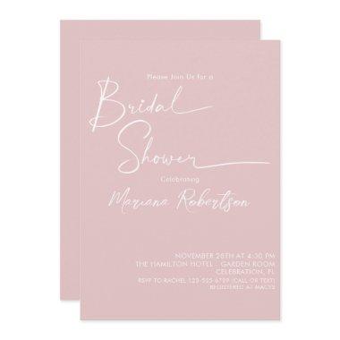 Modern Minimalist Script Blush Pink