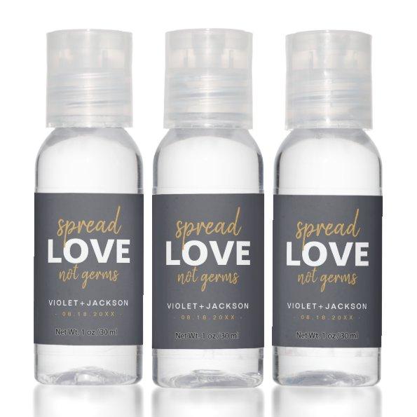 Modern Minimalist Script Spread Love Wedding Favor Hand Sanitizer