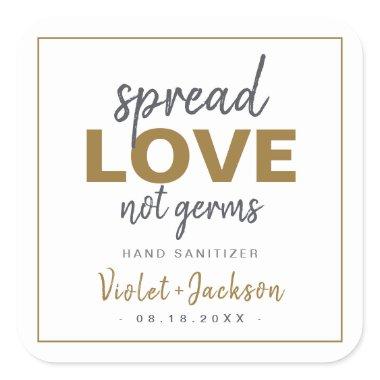 Modern Minimalist Script Spread Love Wedding Favor Square Sticker