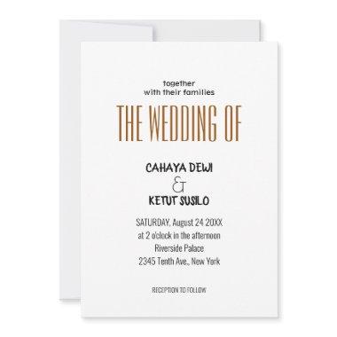 Modern Minimalist Script | Wedding Gold Foil Invitations