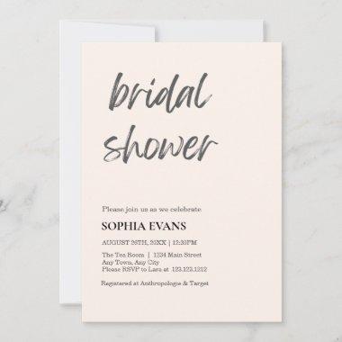 Modern Minimalist Seashell Bridal Shower Invitations