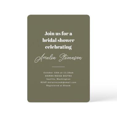 Modern Minimalist Simple  Olive