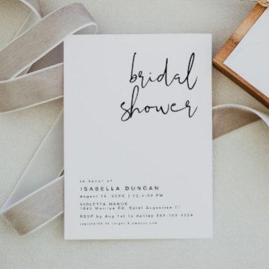 Modern Minimalist Simple & Edgy Bridal Shower Invitations