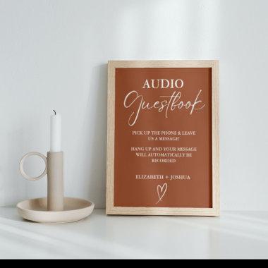 Modern Minimalist terracotta Audio Guestbook Sign