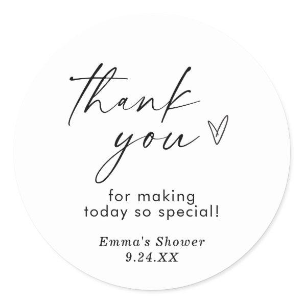 Modern Minimalist Thank You Favor Sticker