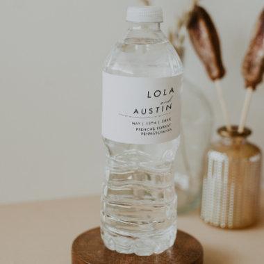 Modern Minimalist Water Bottle Label