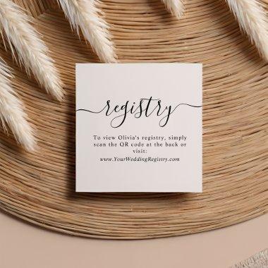 Modern Minimalist Wedding QR Code Registry Enclosure Invitations