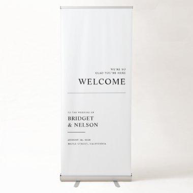 Modern Minimalist Wedding Welcome Retractable Banner