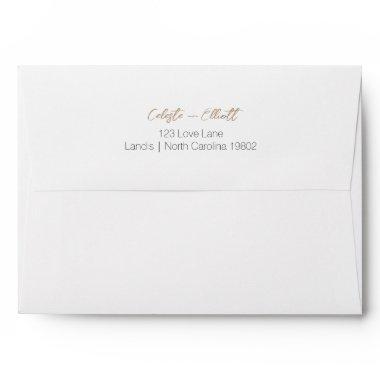 Modern Minimalist White Baby Shower Return Address Envelope