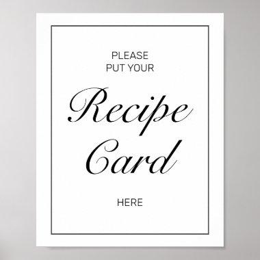 Modern Minimalist White Recipe Invitations Wedding Sign