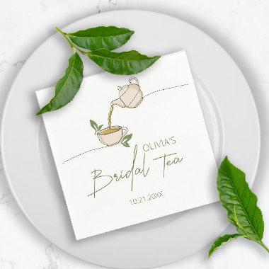 Modern Minimalistic Script Tea Party Bridal Shower Napkins