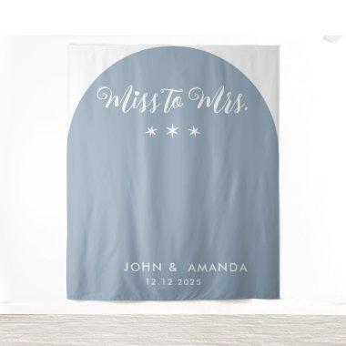 Modern Miss to Mrs  blue Arch Tapestry
